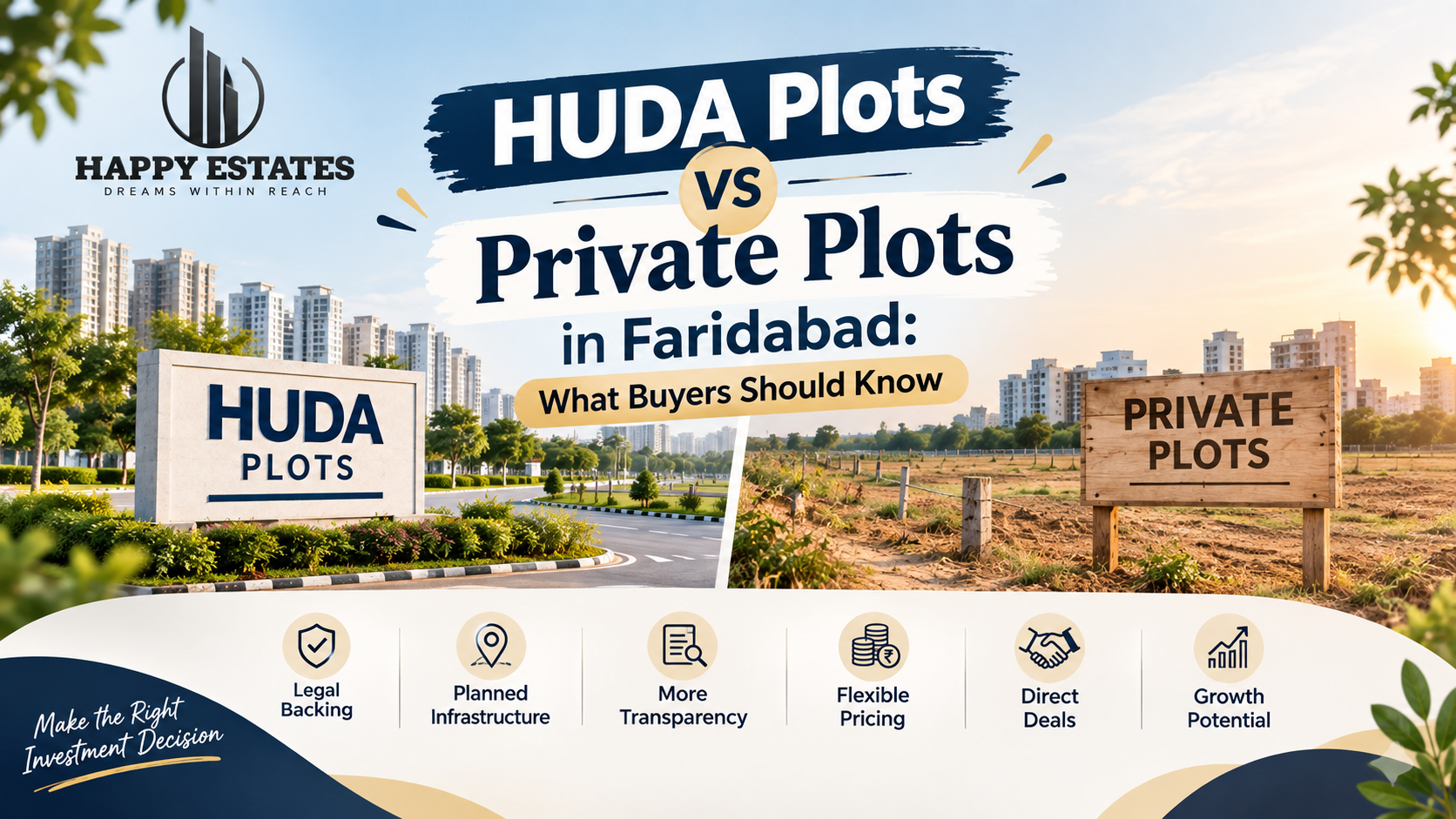 HUDA Plots vs Private Plots in Faridabad: What Buyers Should Know