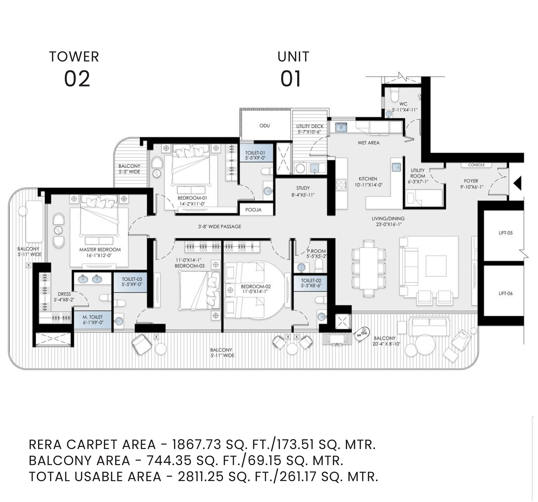 4 Bhk floor plan